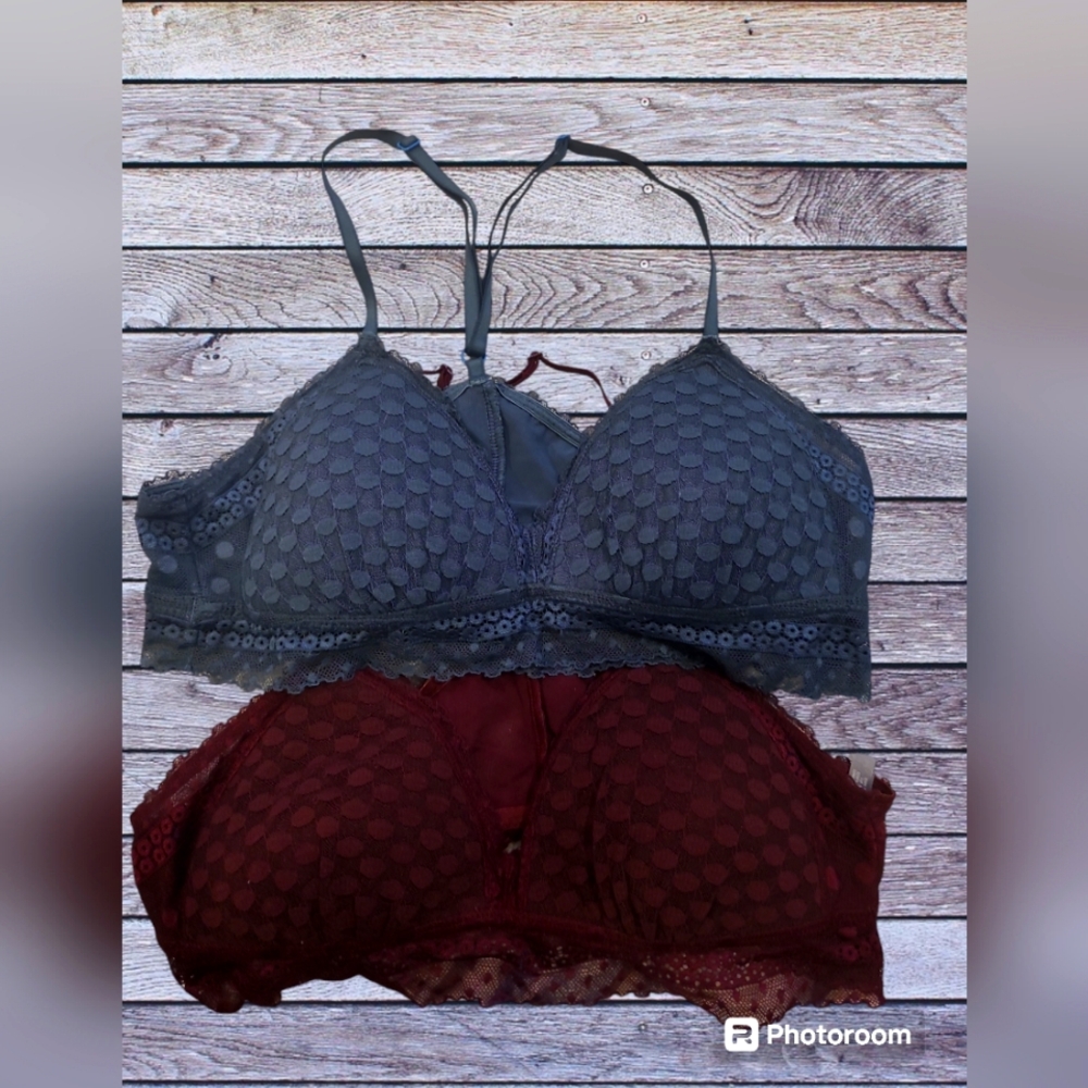 Two Aerie small  lace cross back bra